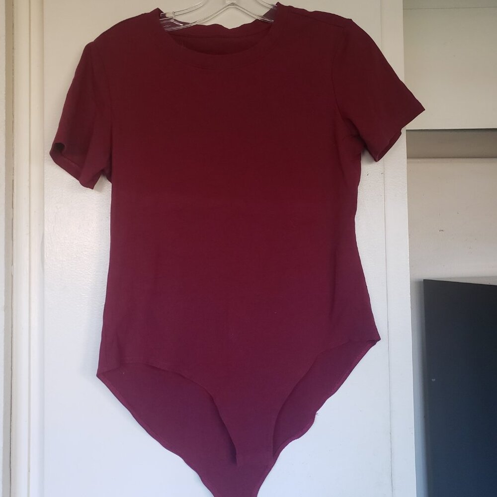Burgundy Bodysuit No Labels no size